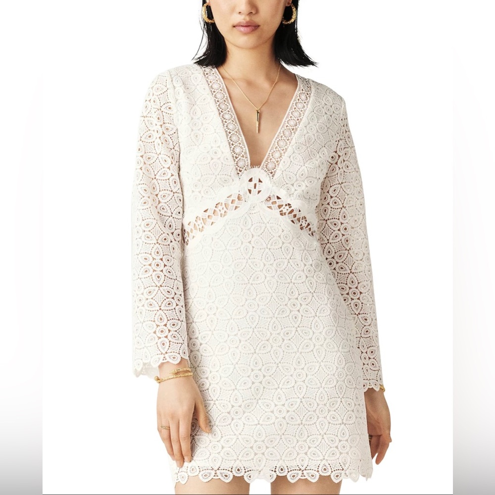 BA&SH Elegant Cream Lace Swim Cover-Up size S